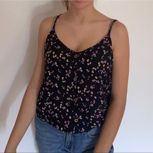 Black Floral Tank Top